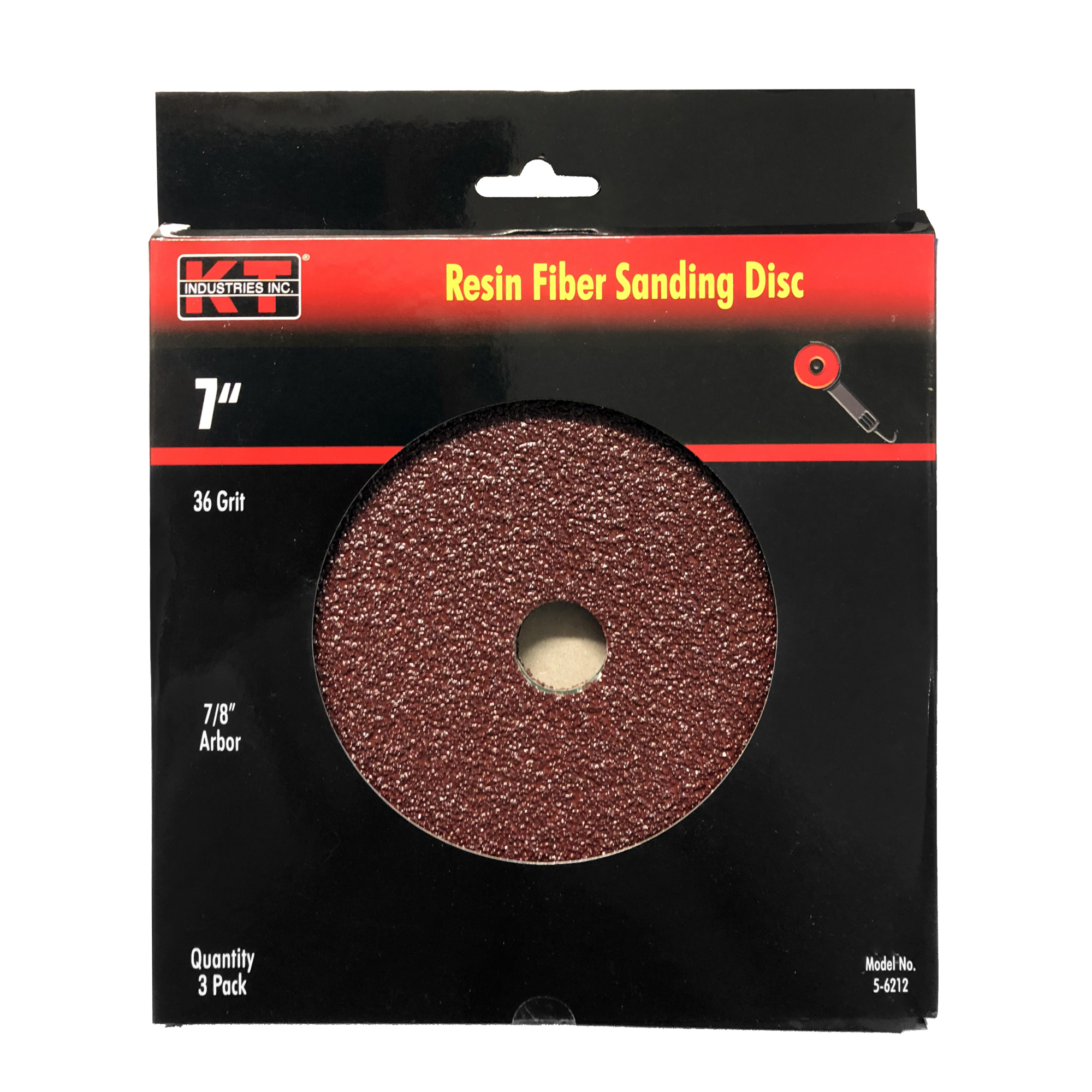 K-T Industries 7in. Sanding Disc 3-Pk., 36 Grit
